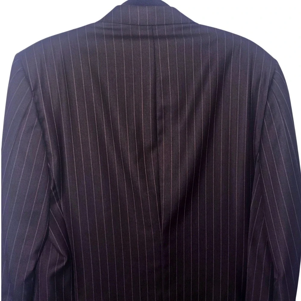 Hickey Freeman Nordstrom Custom 40R Charcoal Pin Worsted Wool Madison Blazer